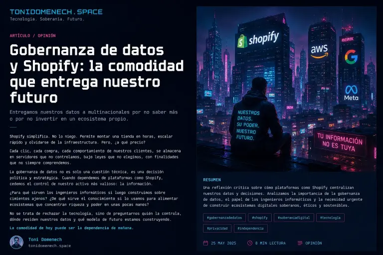 Shopify, gobernanza de datos y la renuncia silenciosa a construir soberanía digital